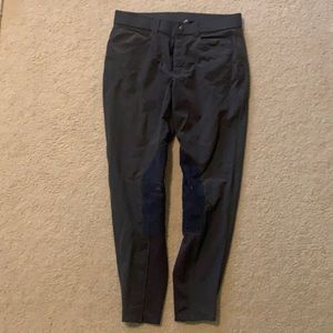 Gray knee patch breeches